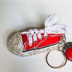 Red Sparkly Shoe Keychain 